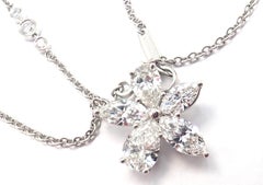 Tiffany & Co Victoria Diamond Platinum Mixed Cluster Pendant Necklace
