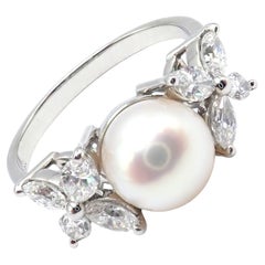 Tiffany & Co. Viktorianischer Diamant Platin Perlenring