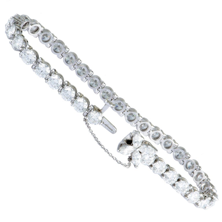 Tiffany and Co. Victoria Diamond Platinum Tennis Bracelet at 1stDibs ...