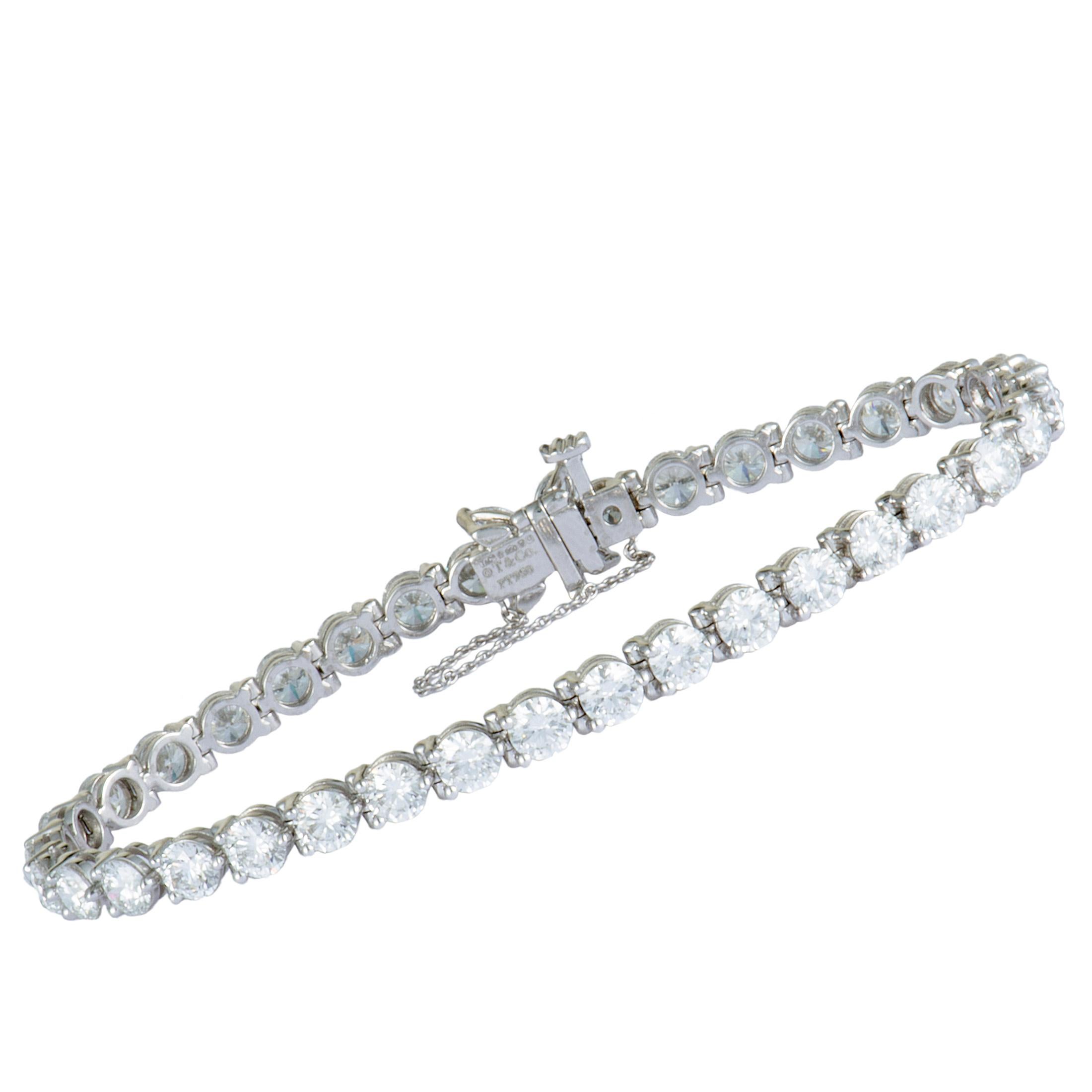Tiffany and Co. Victoria Diamond Platinum Tennis Bracelet at 1stDibs ...
