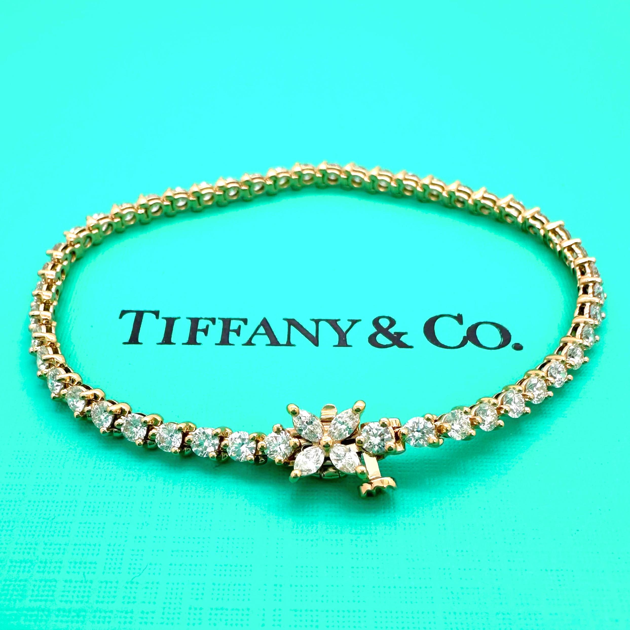 Tiffany & Co. Victoria Diamond Tennis Bracelet 2.85 TCW 18k Rose Gold 6