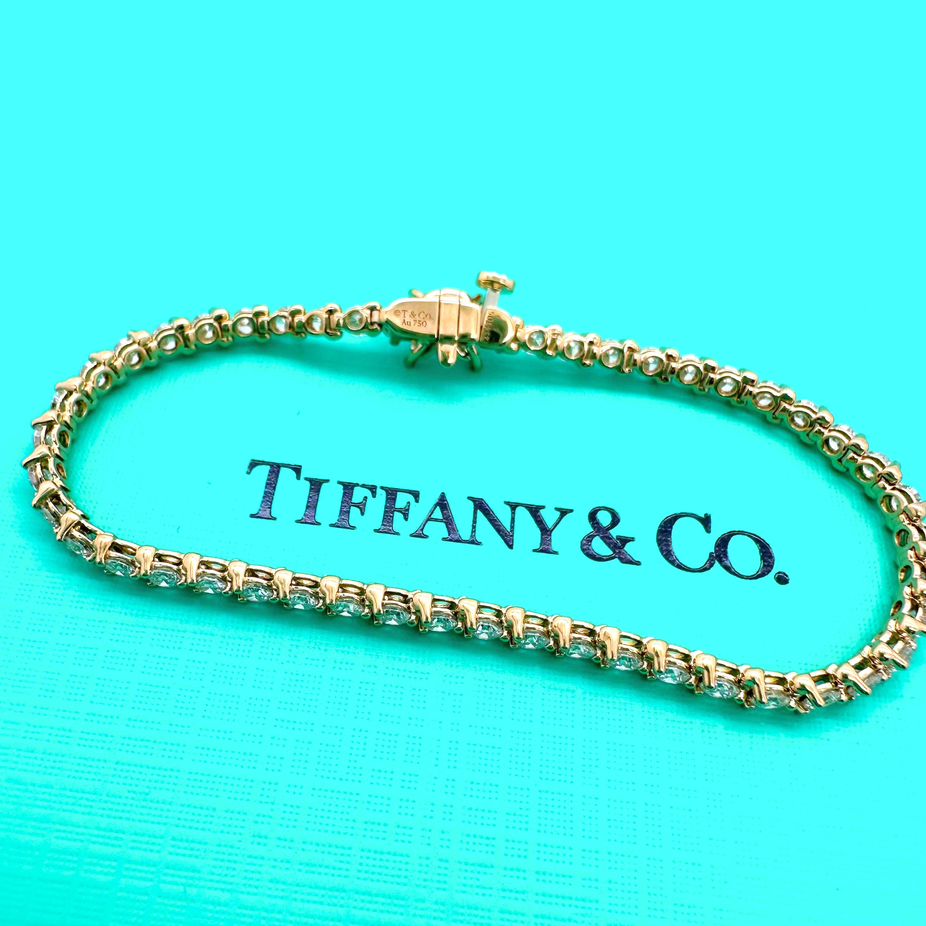 Tiffany & Co. Victoria Diamond Tennis Bracelet 2.85 TCW 18k Rose Gold 7