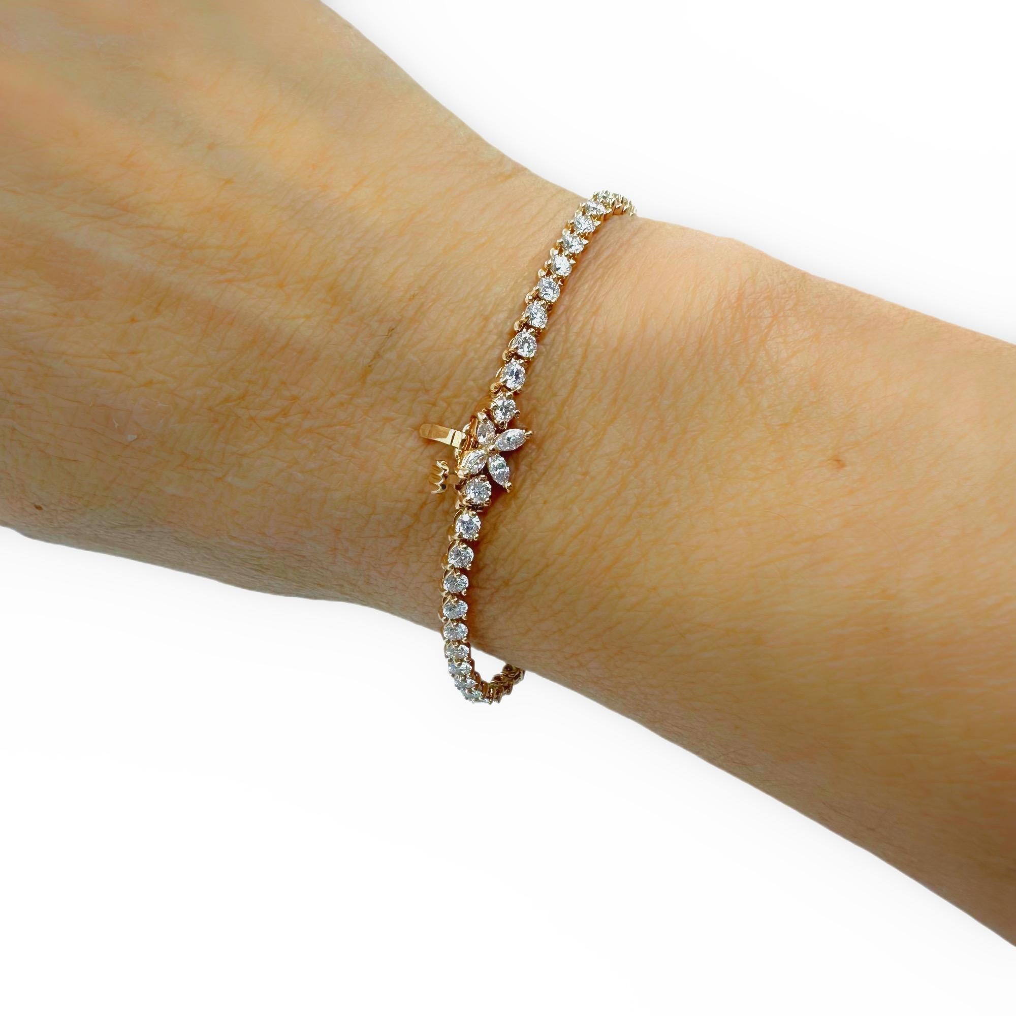 Tiffany & Co. Victoria Diamond Tennis Bracelet 2.85 TCW 18k Rose Gold In Excellent Condition In San Diego, CA