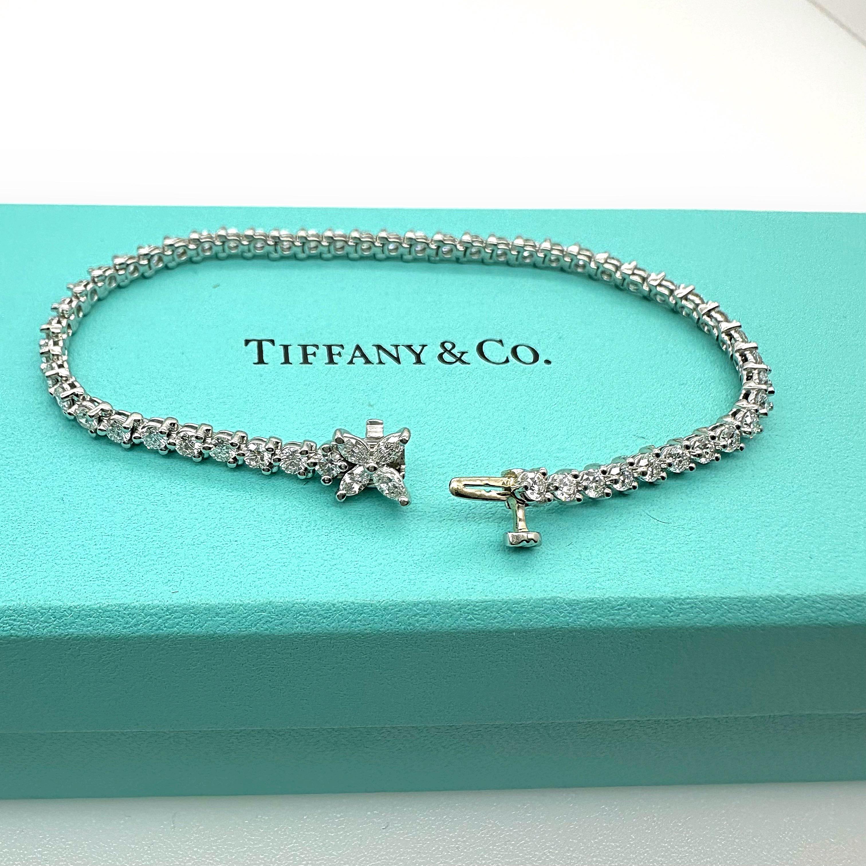 Tiffany & Co. Victoria Bracelet tennis en platine avec diamants de 3,08 carats en vente 6