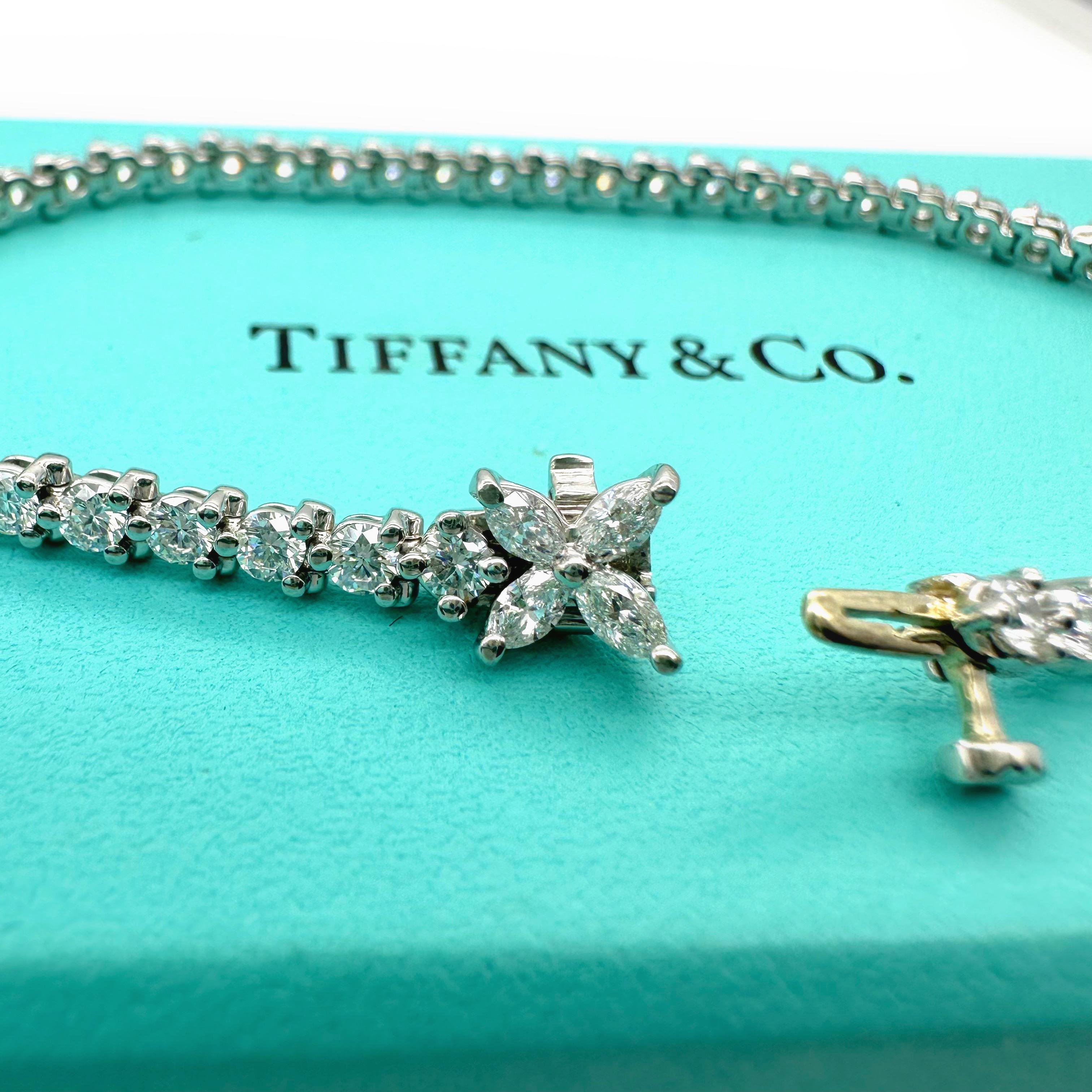 Tiffany & Co. Victoria Diamond Tennis Bracelet 3.08 tcw in Platinum For Sale 4