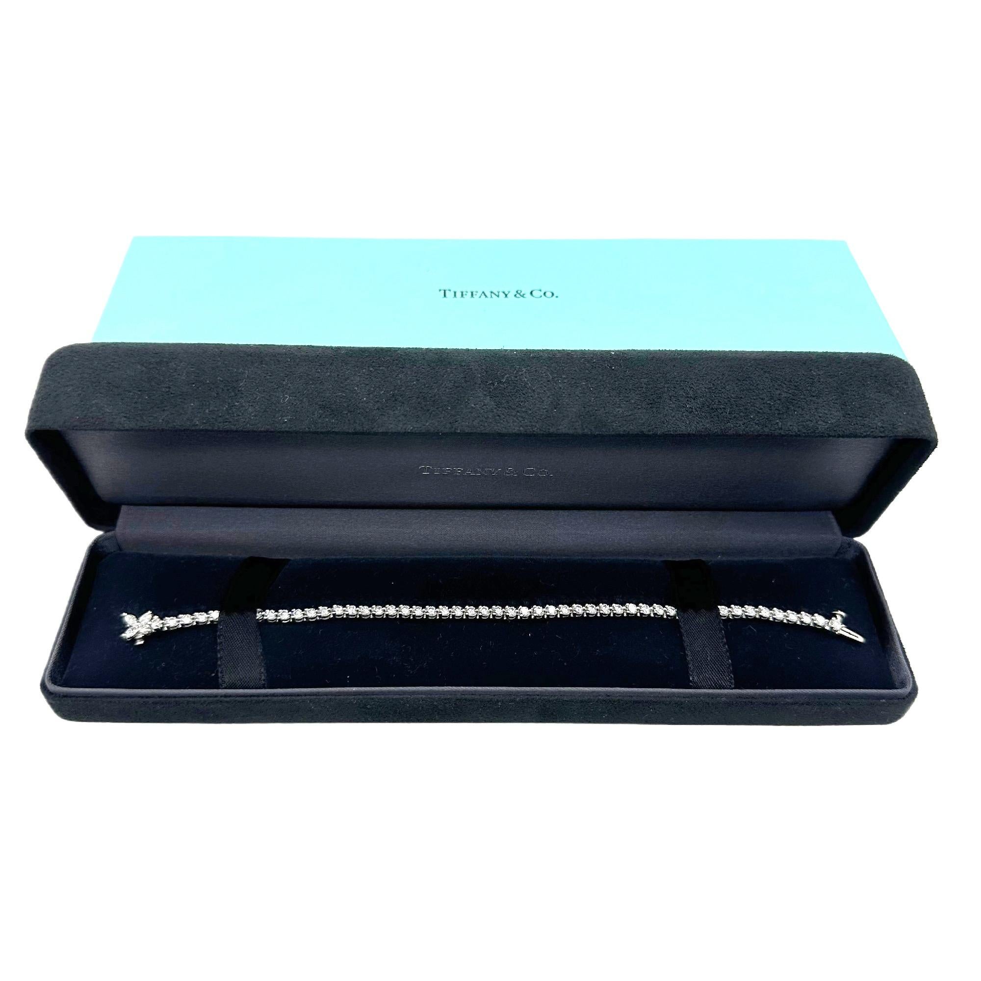 Tiffany & Co. Victoria Diamond Tennis Bracelet 3.08 tcw in Platinum For Sale 1