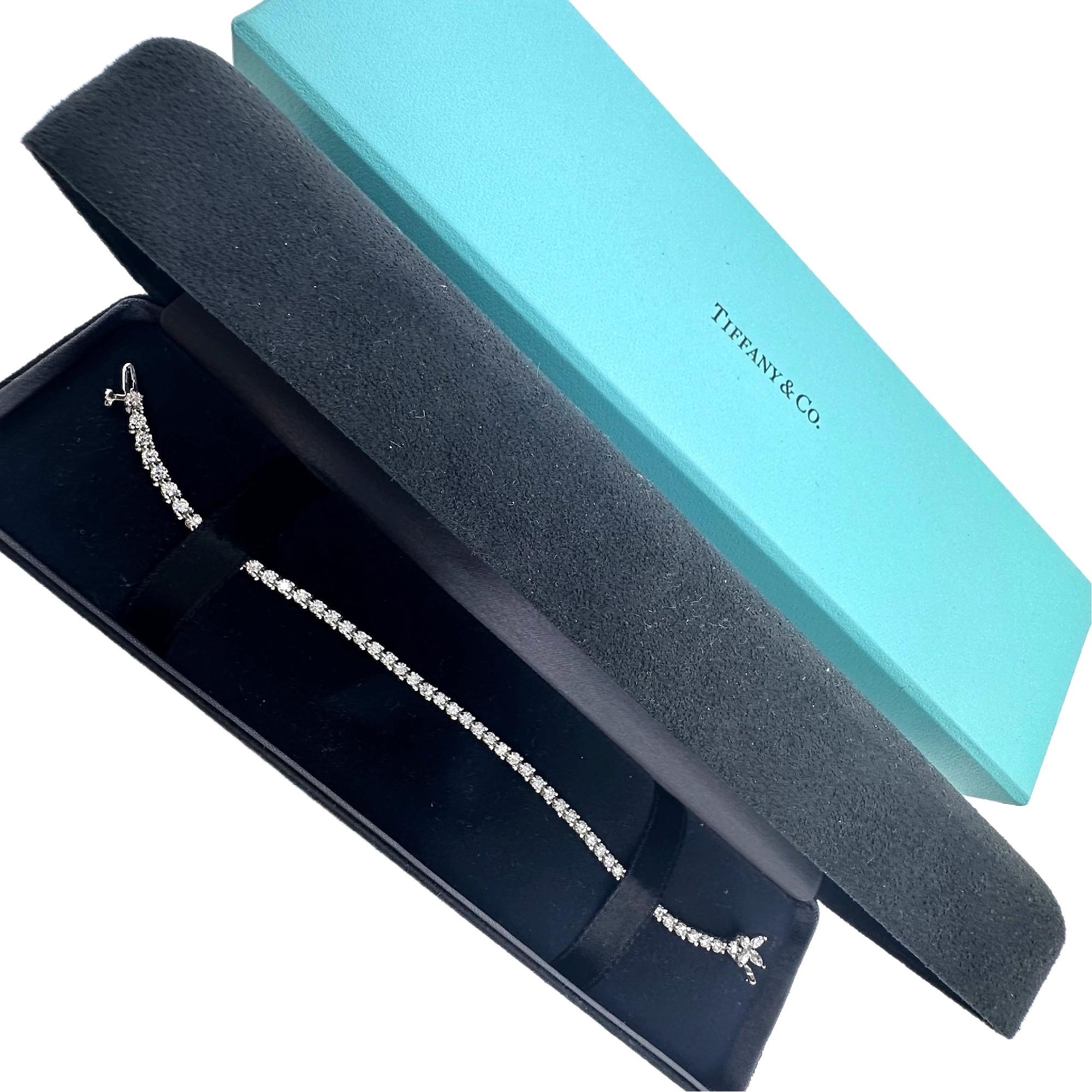 Tiffany & Co Victoria Diamant-Tennisarmbänder aus Platin 3,08 tcw 5