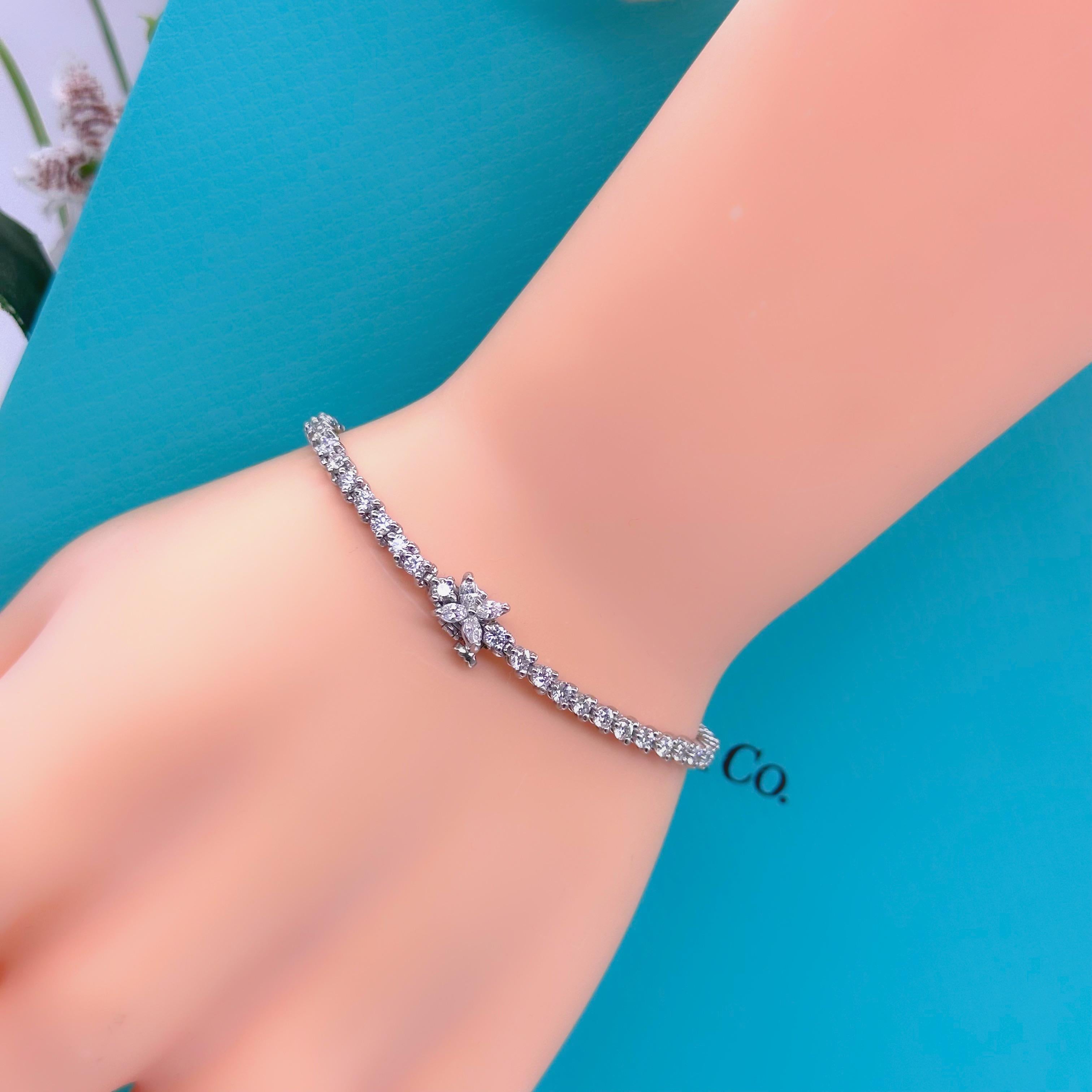 Tiffany & Co Victoria Diamant-Tennisarmbänder aus Platin 3,08 tcw 15