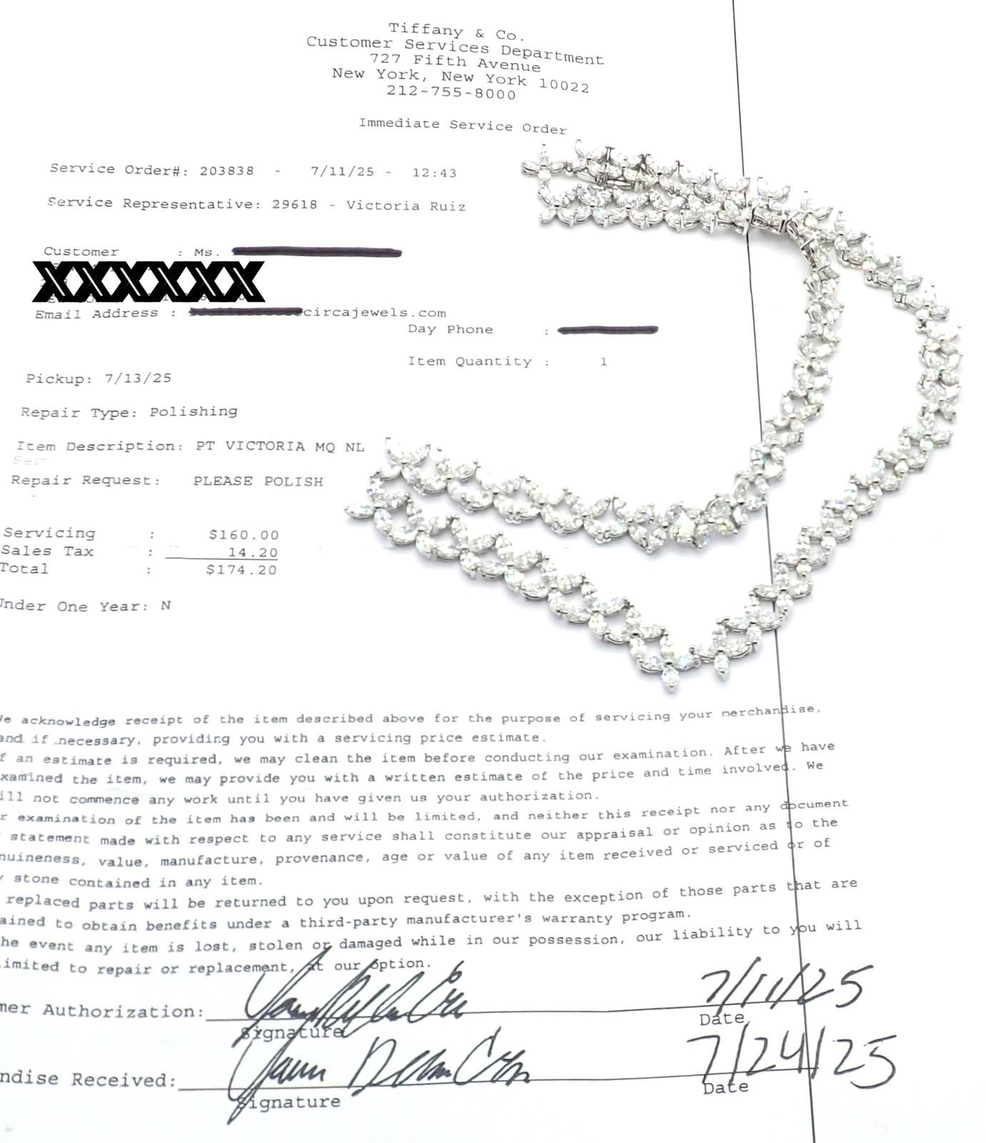 Tiffany & Co. Collana in platino con diamanti a forma di marque graduata Victoria Co. in vendita 10