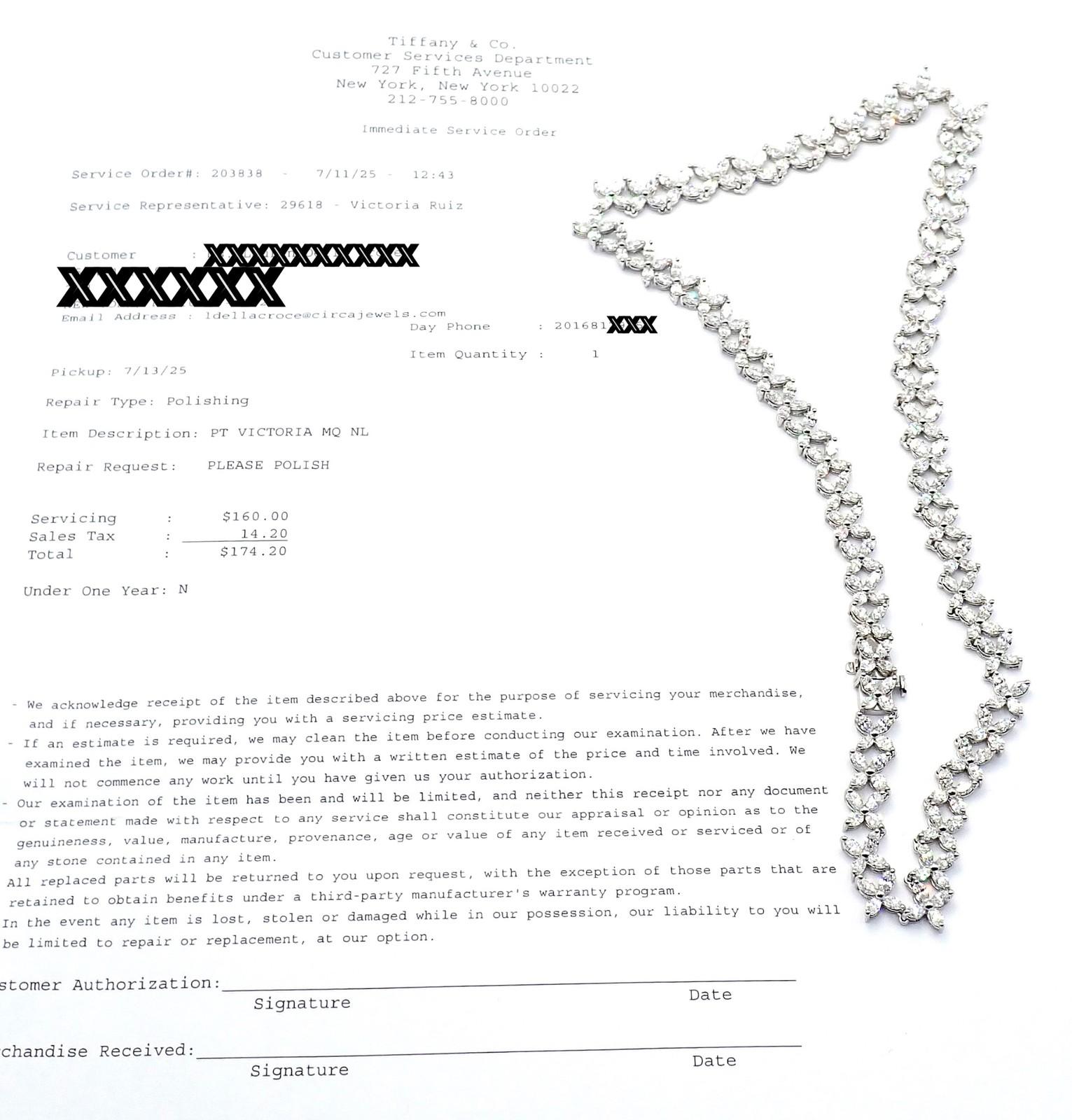 Tiffany & Co. Collana in platino con diamanti a forma di marque graduata Victoria Co. in vendita 11