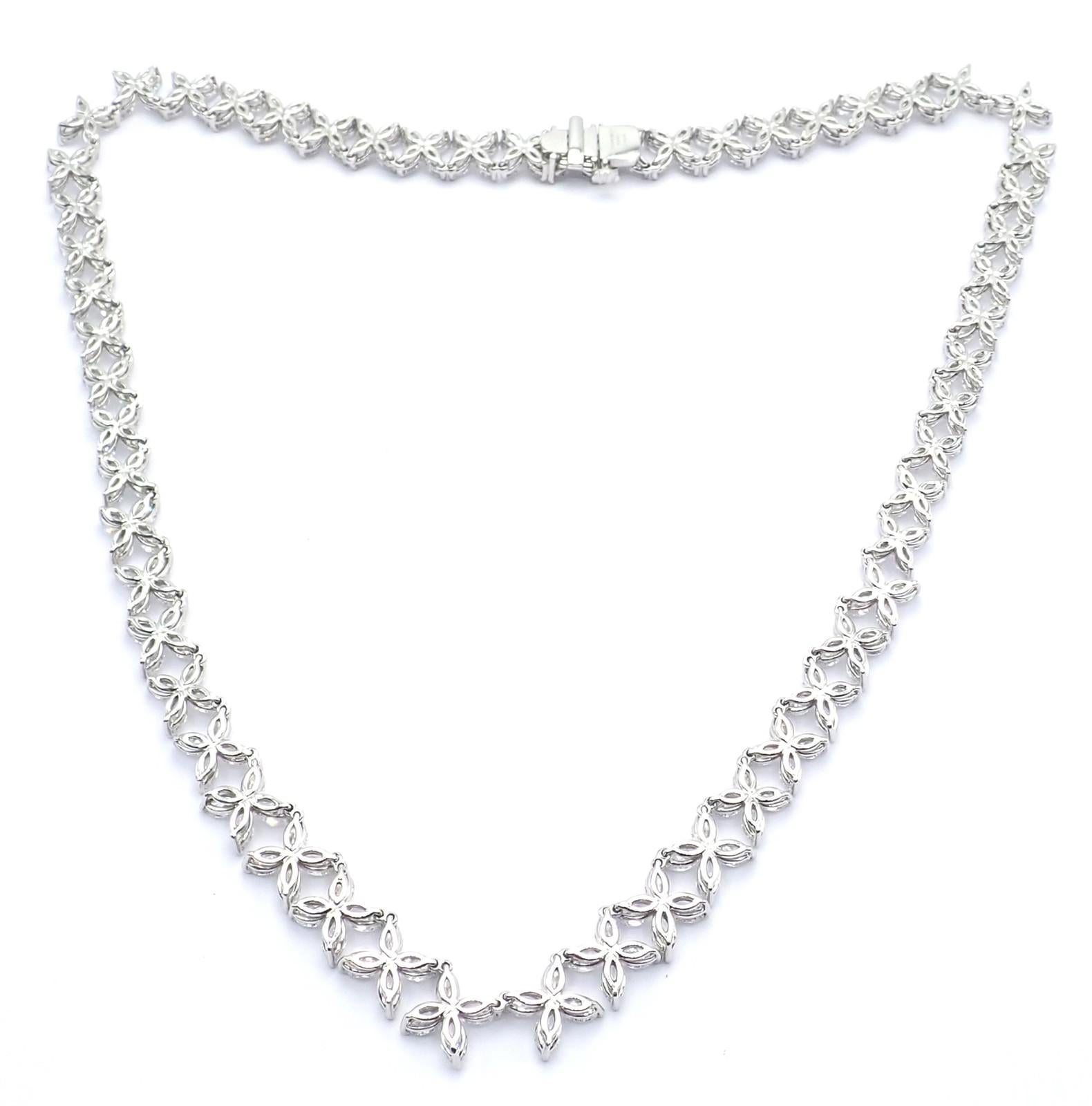 Taglio marquise Tiffany & Co. Collana in platino con diamanti a forma di marque graduata Victoria Co. in vendita