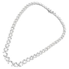 Tiffany & Co Victoria Graduated Marque Shape Diamond Platinum Necklace