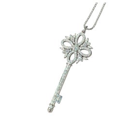 Tiffany & Co. Victoria Key Platinum Diamond Pendant Necklace, Medium