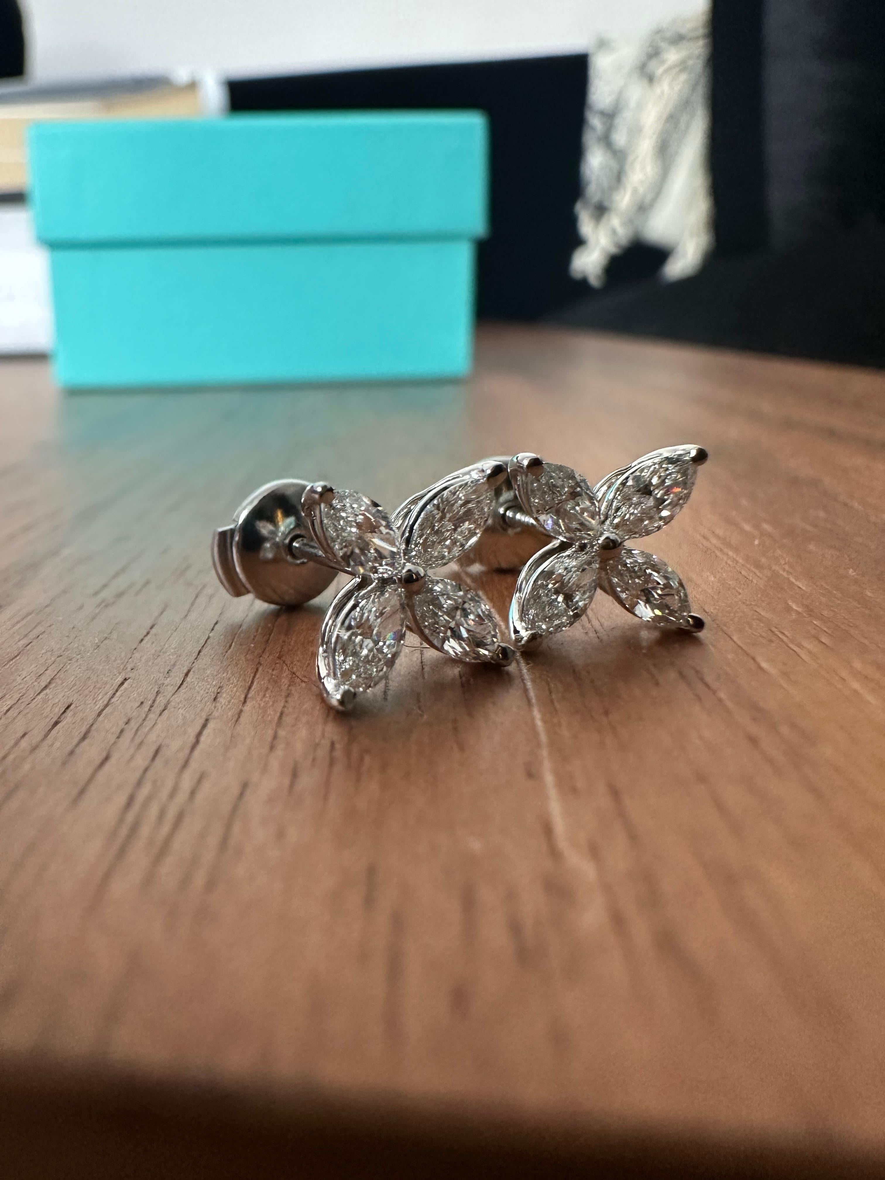 Tiffany Co Victoria Large Earrings 1.62 ct platinum 5