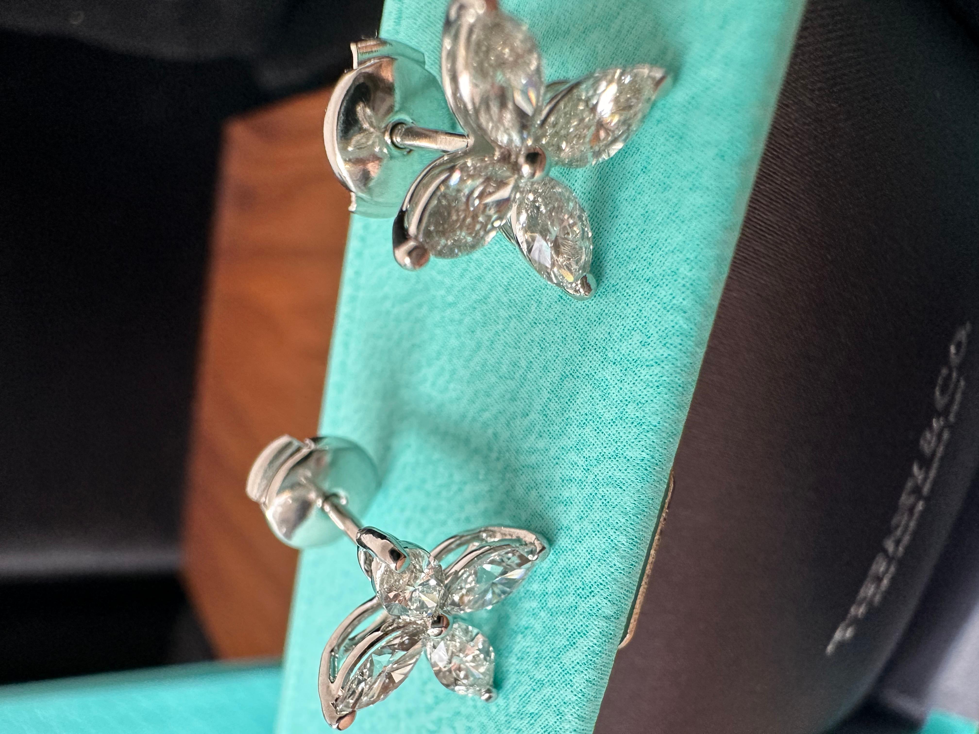 Tiffany & Co. Orecchini grandi Victoria 1,62 ct platino in vendita 7