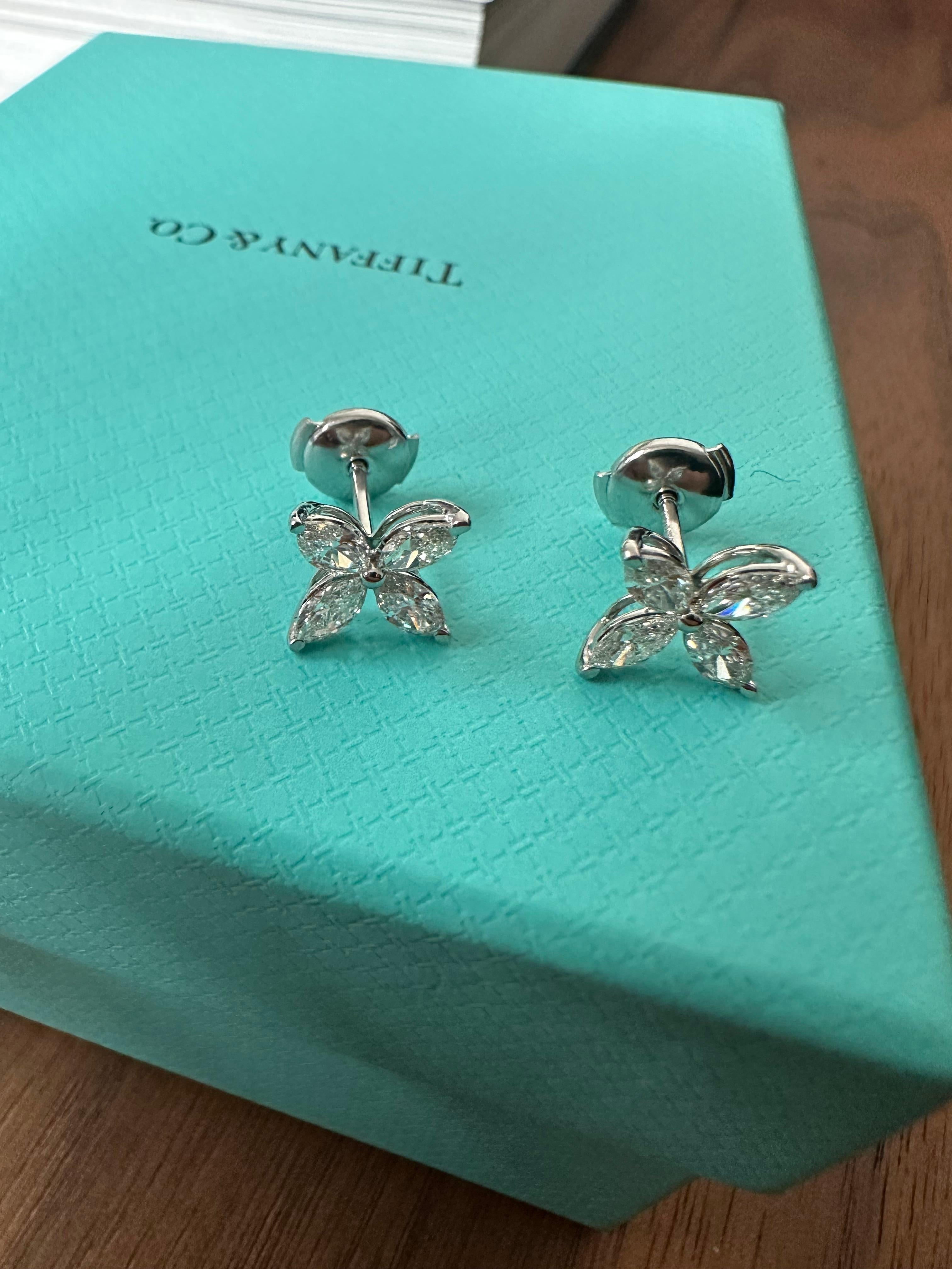 Tiffany & Co. Orecchini grandi Victoria 1,62 ct platino in vendita 1