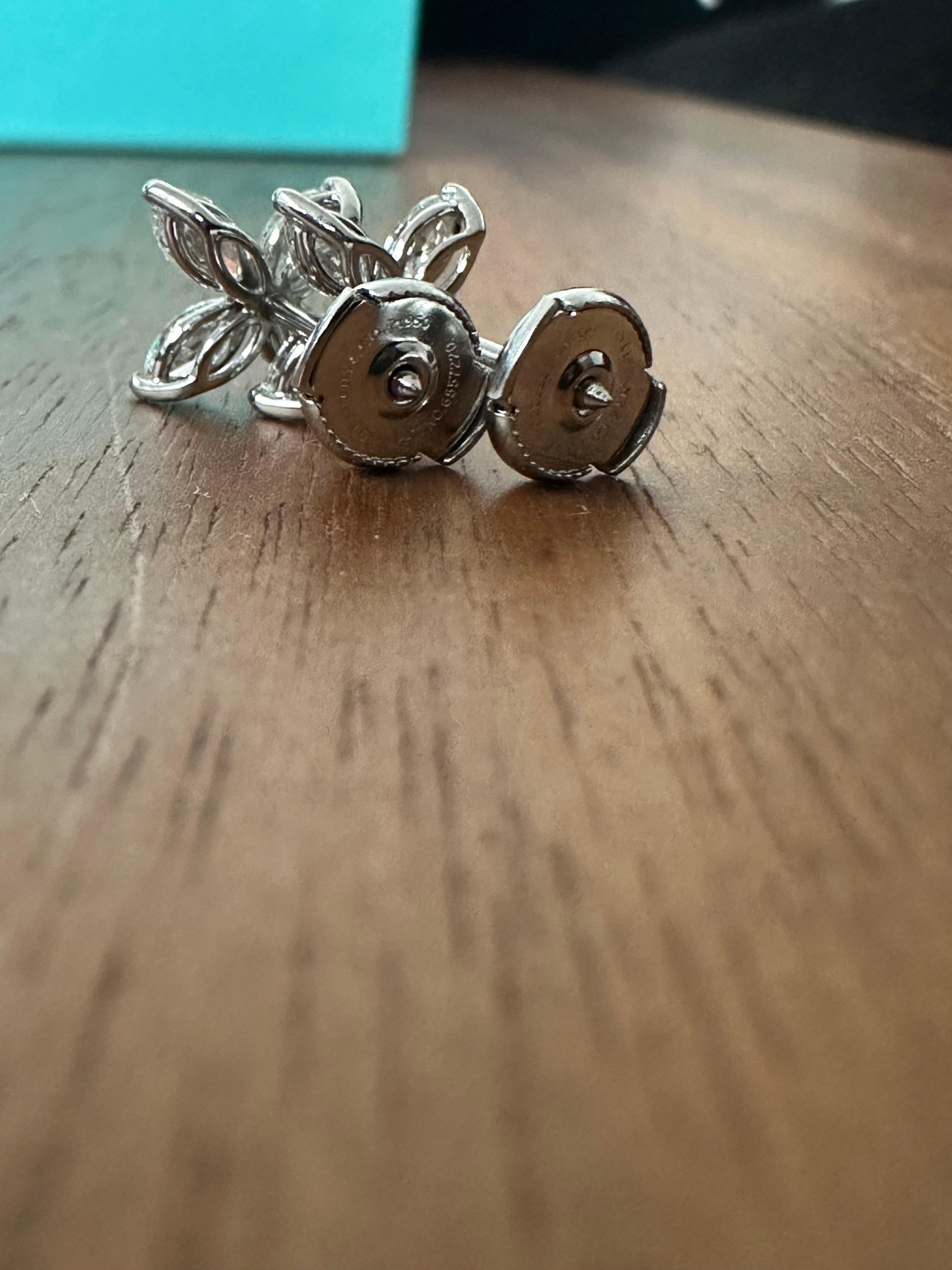 Marquise Cut Tiffany Co Victoria Large Earrings 1.62 ctw Platimun