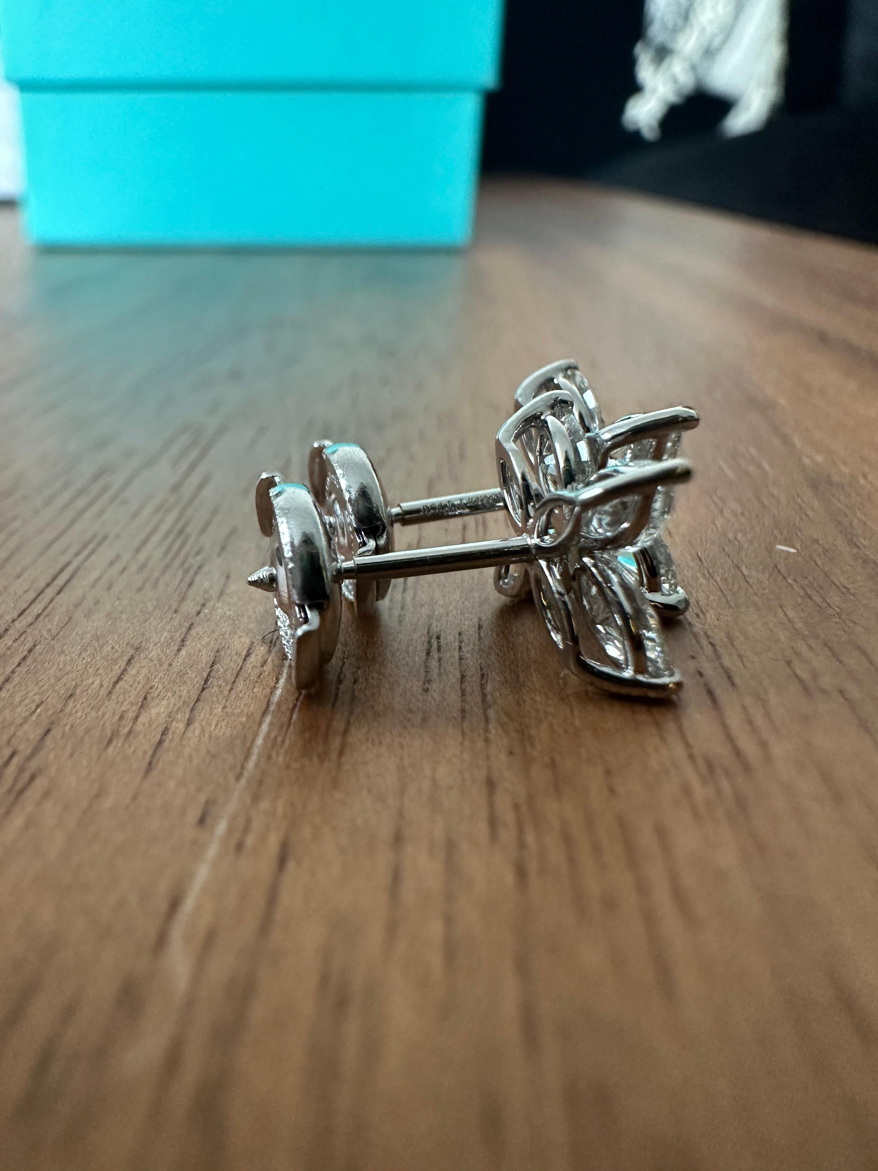 Women's or Men's Tiffany Co Victoria Large Earrings 1.62 ctw Platimun