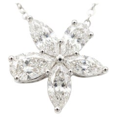 Tiffany & Co. Victoria Large Mixed Cluster Diamond Pendant Necklace in Platinum