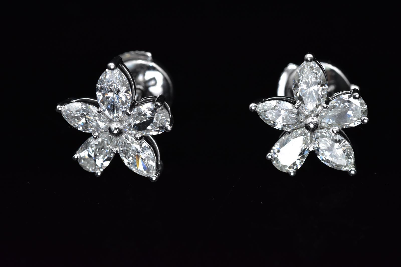 Tiffany Co Victoria Large Mixed Cluster Earrings  6