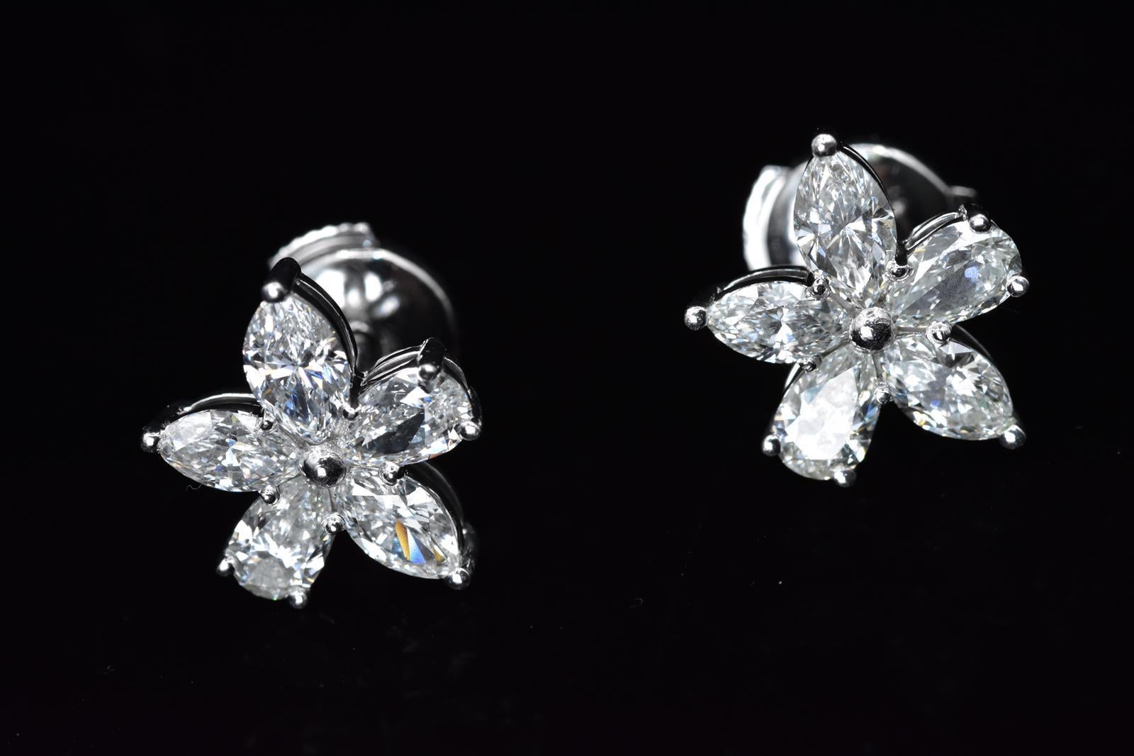 Tiffany Co Victoria Large Mixed Cluster Earrings  7