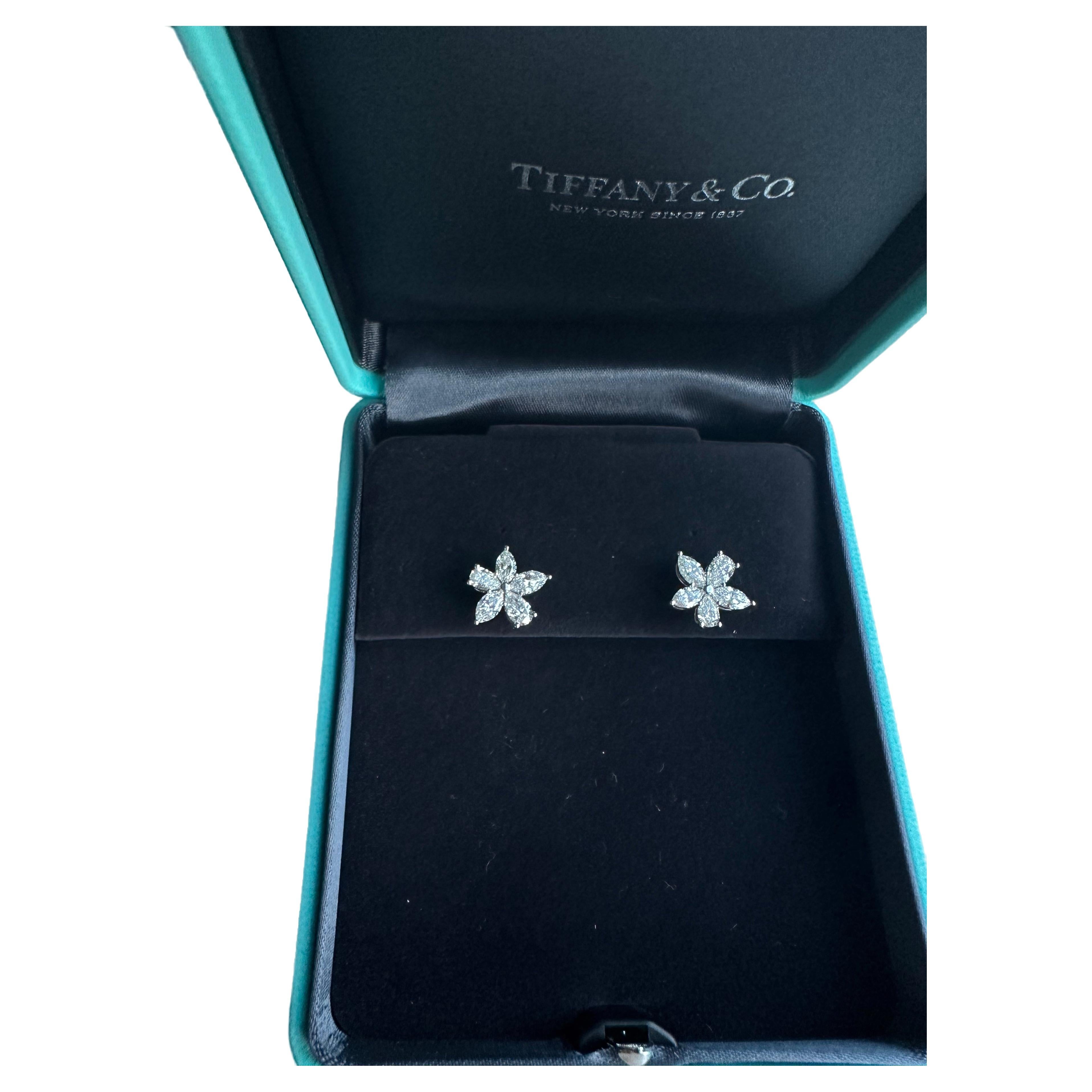 Tiffany Co Victoria Large Mixed Cluster Earrings 