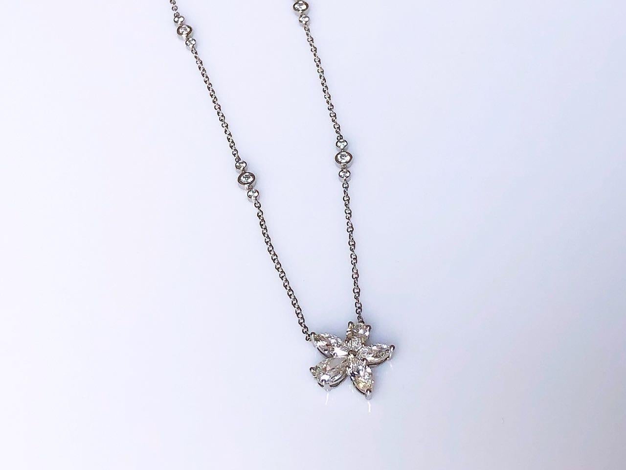 Tiffany Co Victoria Large Mixed Cluster Necklace In Excellent Condition In New York, NY