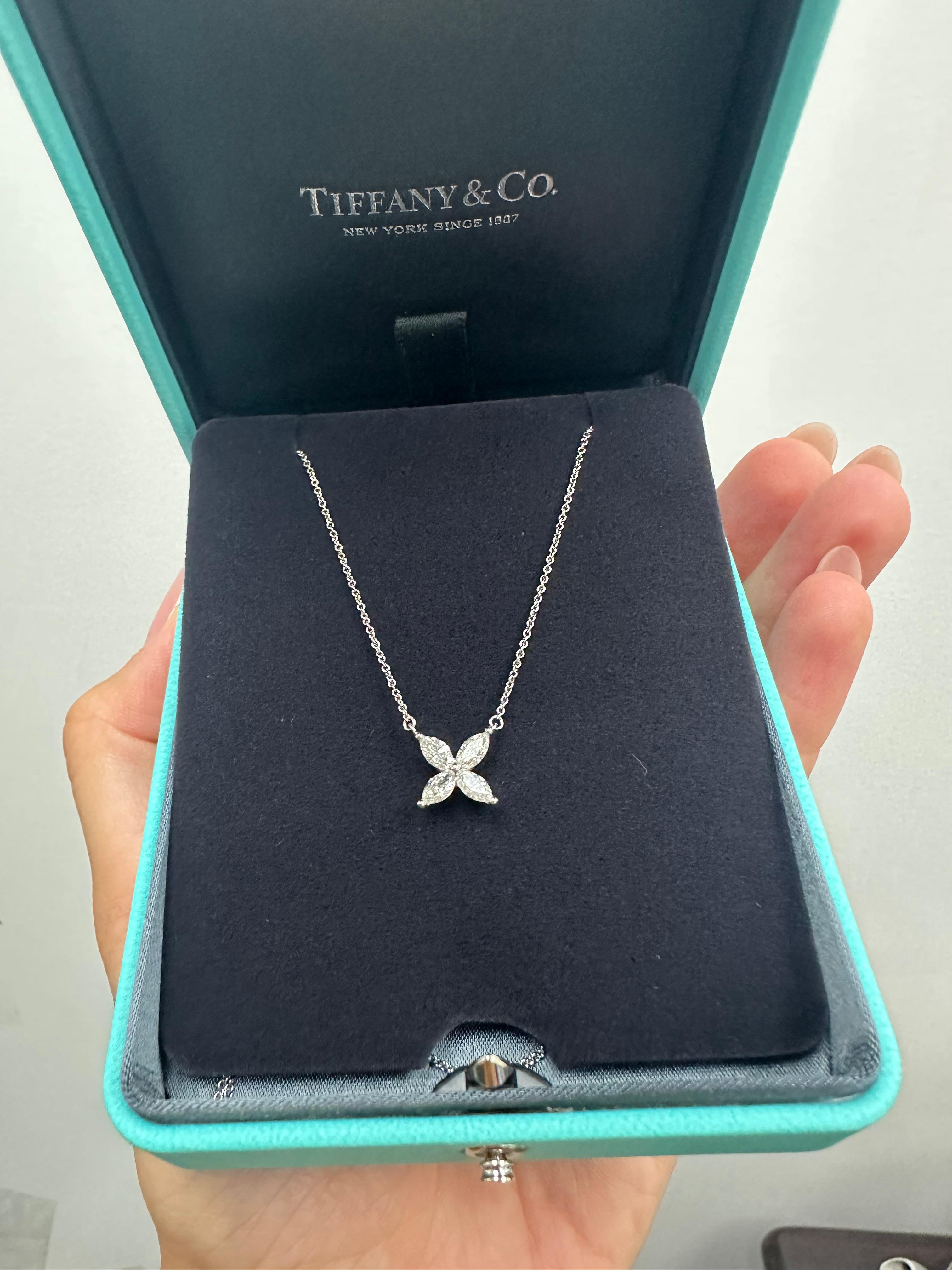 Marquise Cut Tiffany Co Victoria Large Necklace in Platinum For Sale