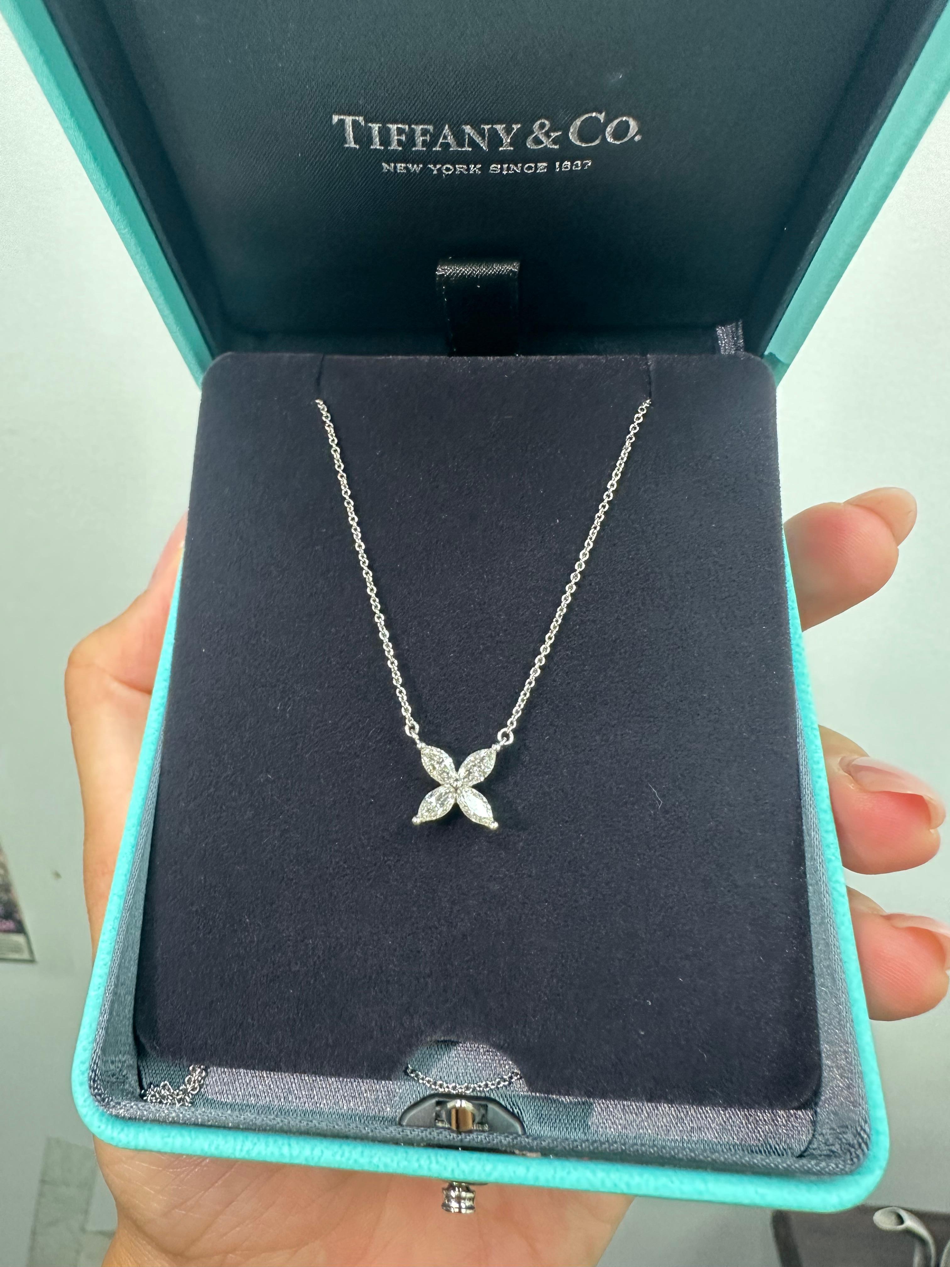 Tiffany Co Victoria Large Necklace in Platinum For Sale 1