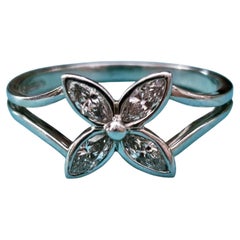 Tiffany & Co. Victoria Marquise Diamond Platinum Flower Ring, 1997