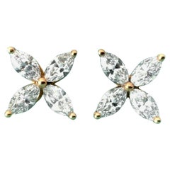 Tiffany 
Co. Victoria Medium .92 Carat 18 Karat Gold and Diamond Earrings 2018