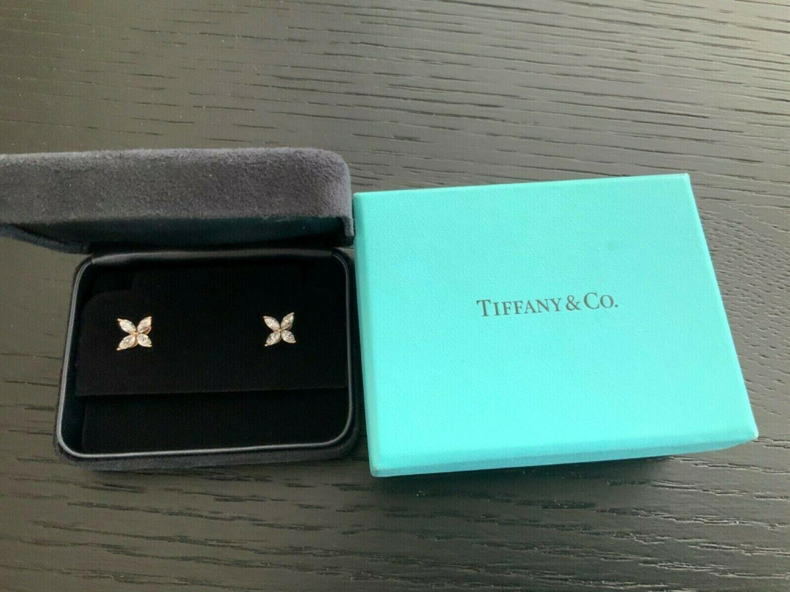 Tiffany & Co. Victoria Medium .92 Carat 18 Karat Gold and Diamond Earrings 2018 In Excellent Condition In Middletown, DE
