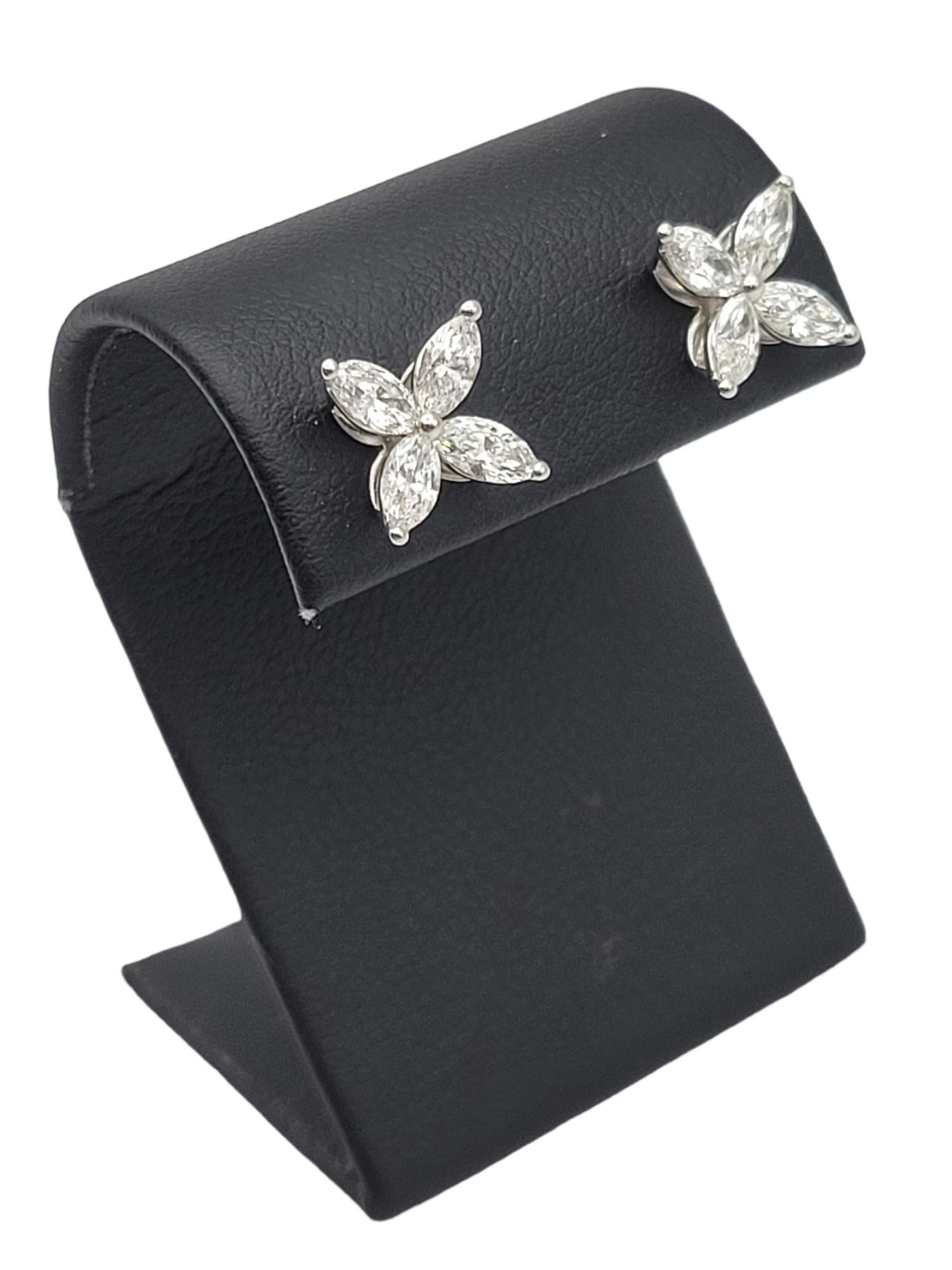 Tiffany & Co. Boucles d'oreilles Victoria Medium en platine avec diamants de 0,92 carats en vente 3