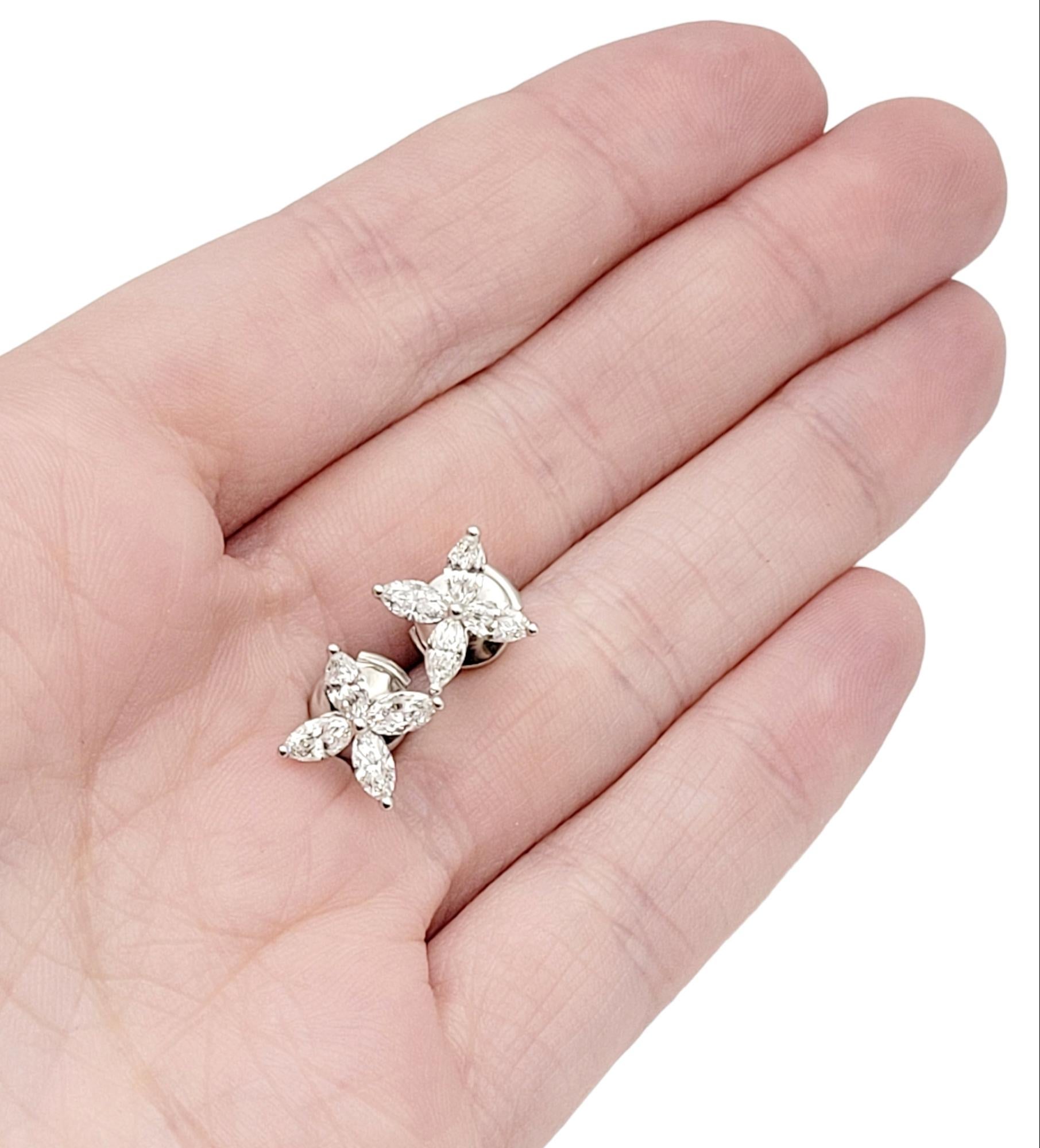 Tiffany & Co. Boucles d'oreilles Victoria Medium en platine avec diamants de 0,92 carats en vente 5