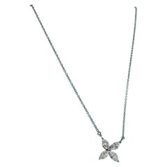 Tiffany Co Victoria Medium pendant on the chain, necklace , 16 inches , platinum