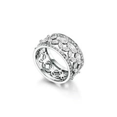 Tiffany & Co. Victoria Mixed Cluster Diamond Platinum Wide Band Ring