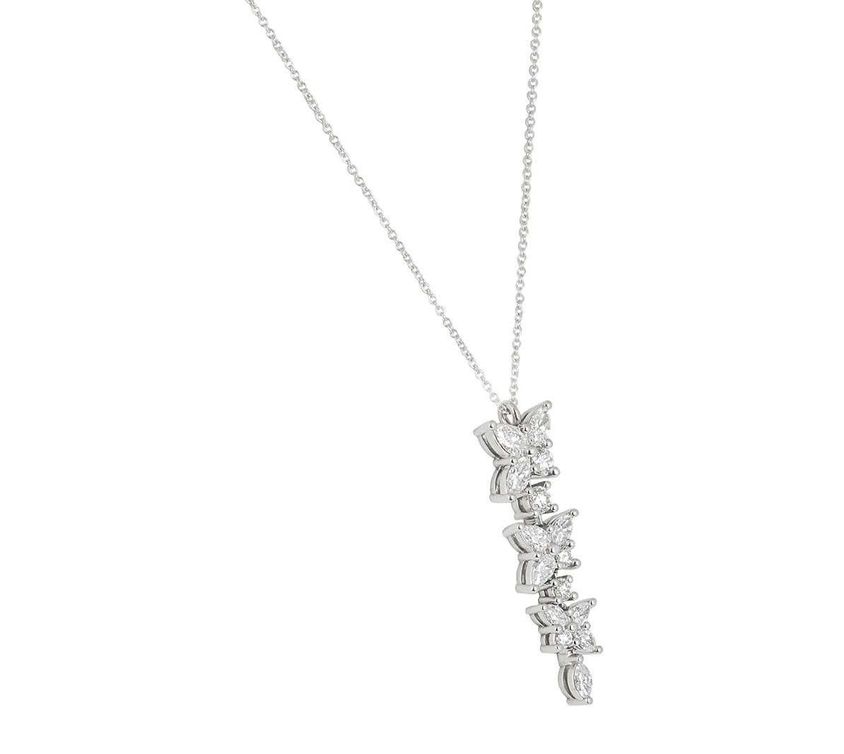 Tiffany & Co. Mixed Cluster-Tropfen-Halskette mit Diamanten, viktorianisch 1