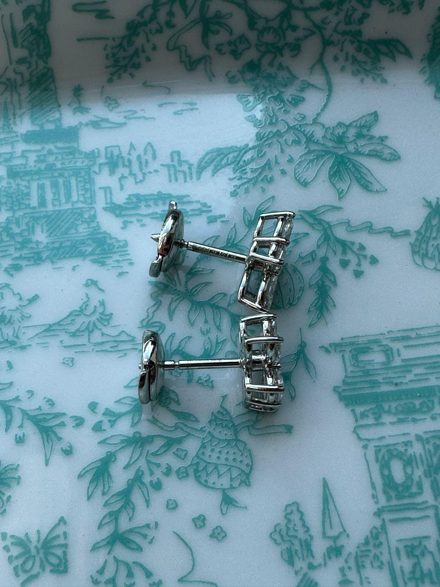 Women's Tiffany & Co Victoria Mixed Cluster Earrings in Platinum , size medium