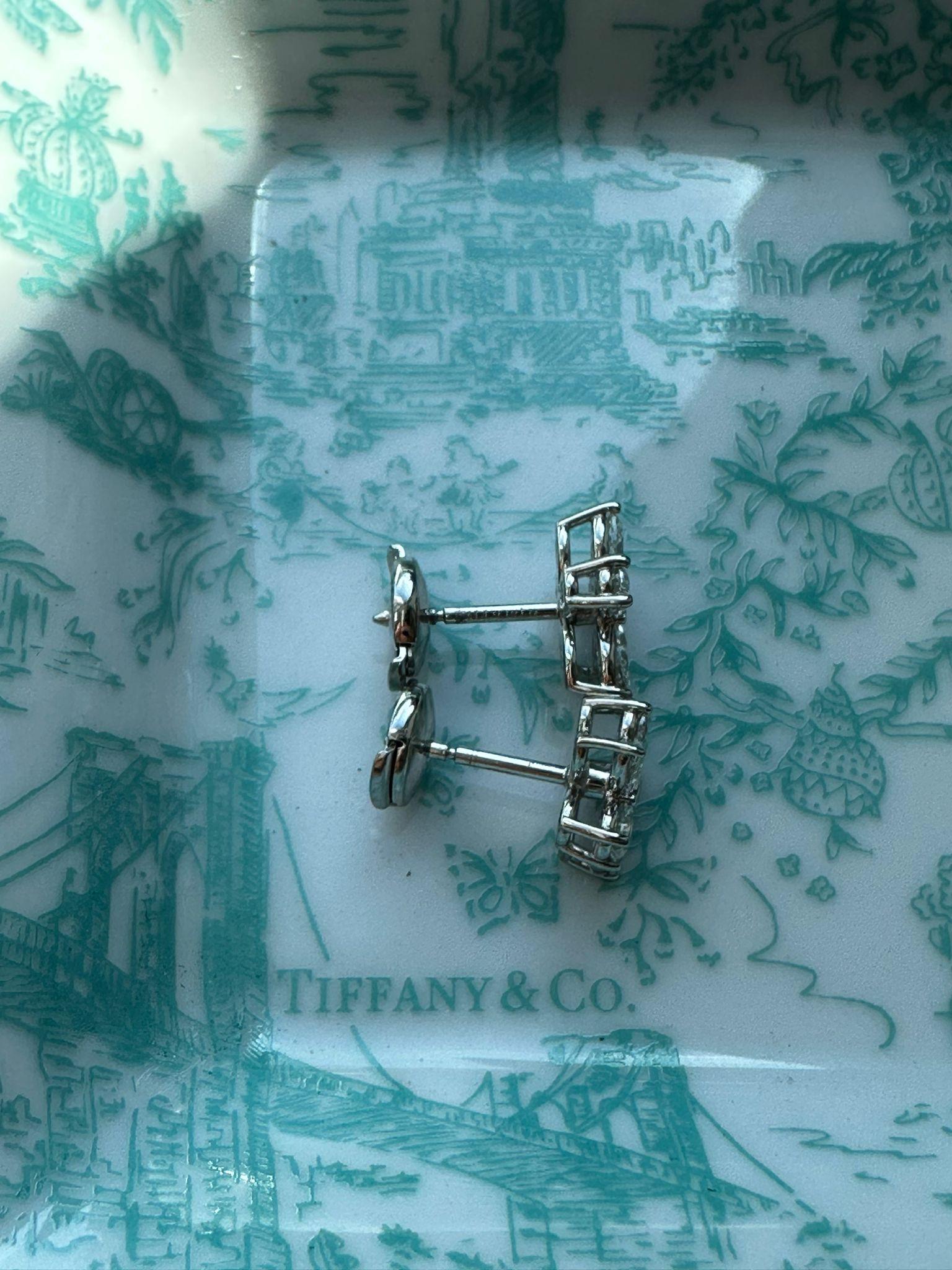 Tiffany & Co Victoria Mixed Cluster Earrings in Platinum , size medium 1