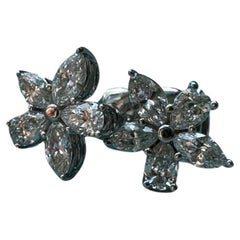 Tiffany & Co Victoria Mixed Cluster-Ohrringe aus Platin , Größe Medium