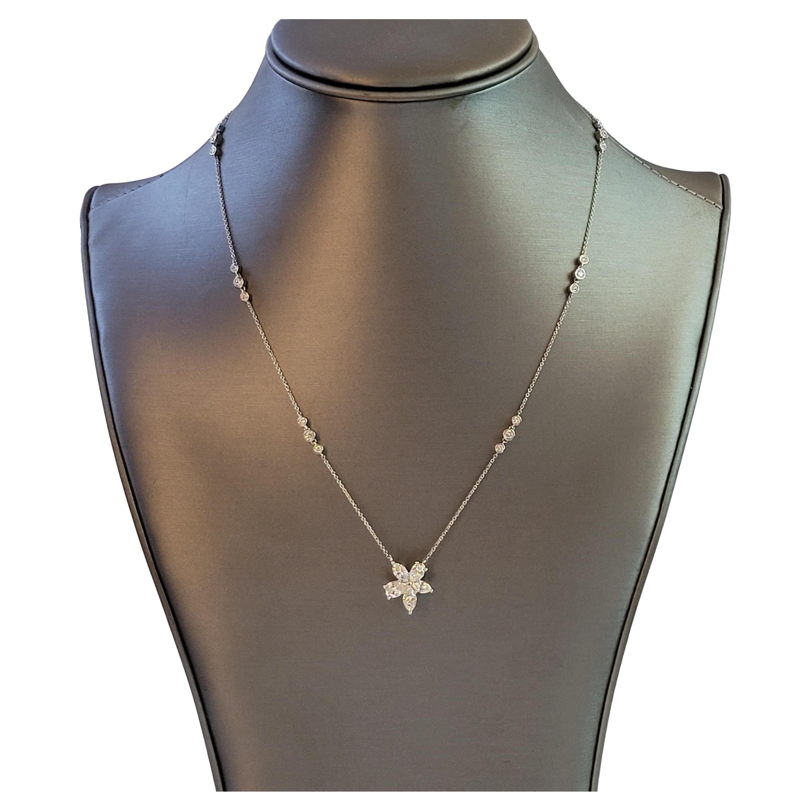 Tiffany Co Victoria Mixed Cluster extra large pendant on the chain PT950