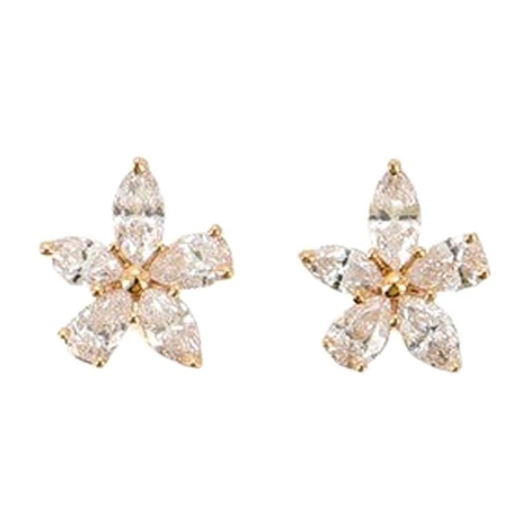 Tiffany & Co. Victoria Mixed Cluster Stud Earrings 18 Karat Gold and Diamonds