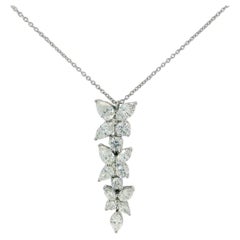 Tiffany & Co. Colgante de gota de racimo de diamantes mixtos Victoria 2,12 ctw de diamantes 16