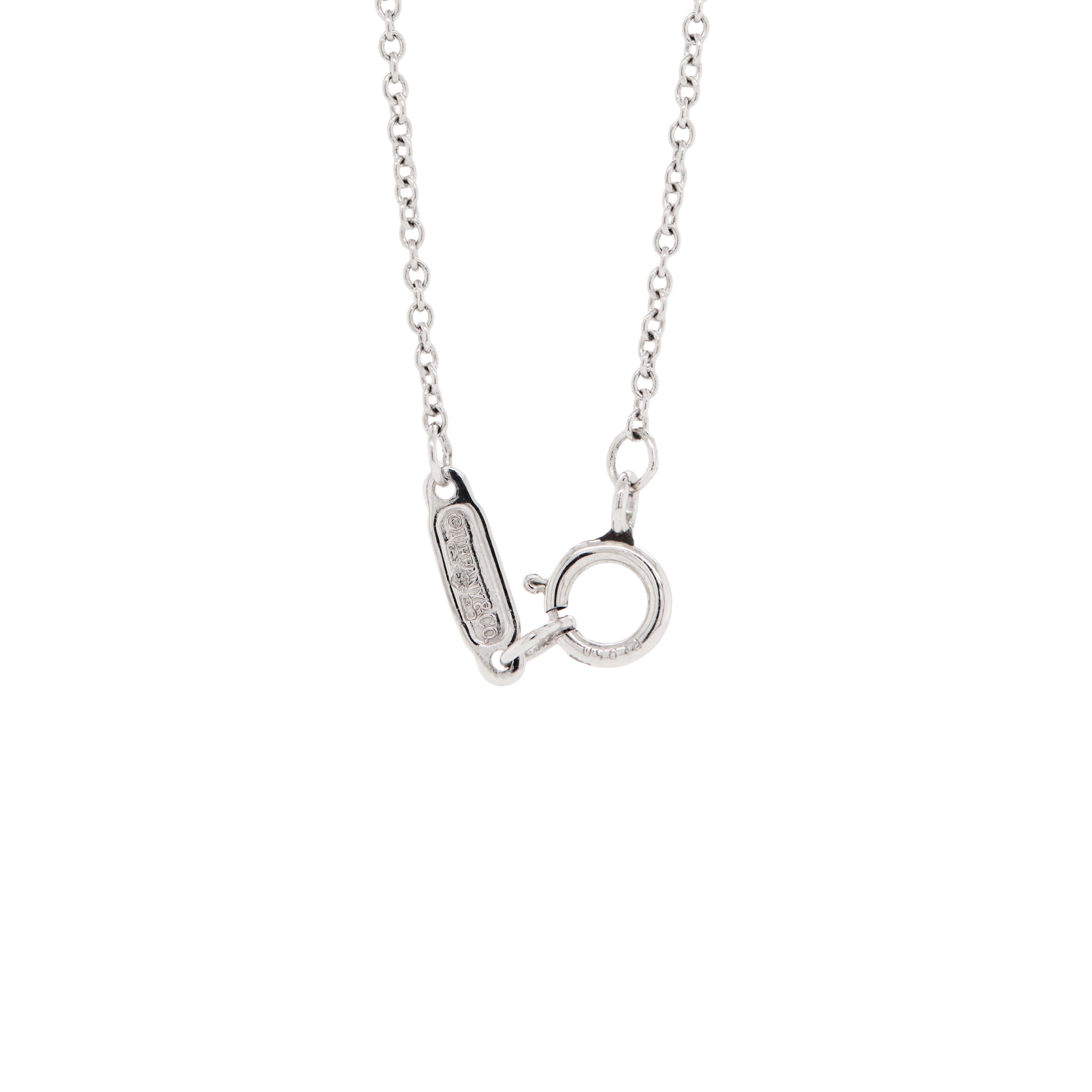 Pear Cut Tiffany & Co Victoria Mixed Diamond Cluster Platinum Pendant Necklace For Sale