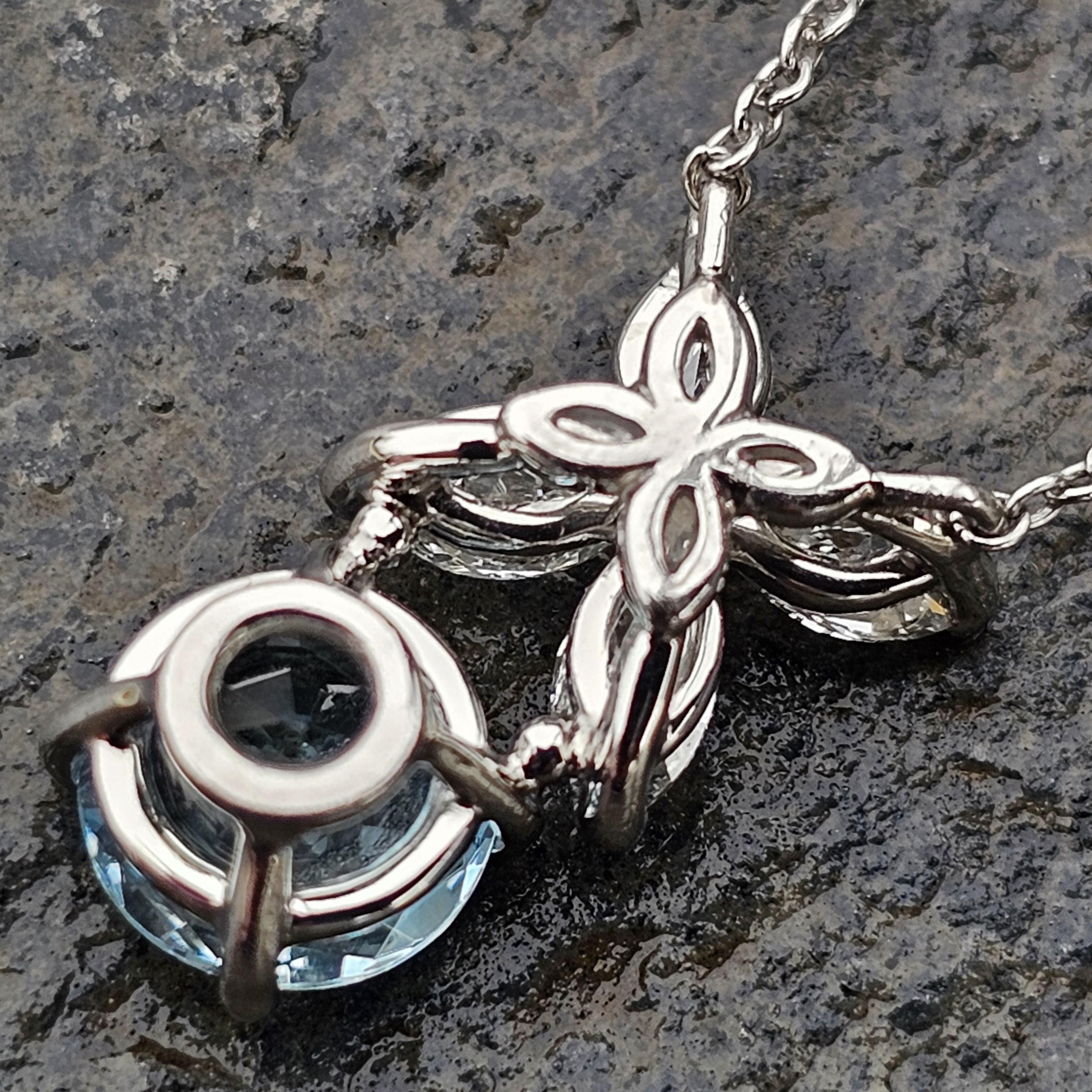 Tiffany & Co. Victoria Halskette mit Anhänger, Aquamarin Diamant Platin 16