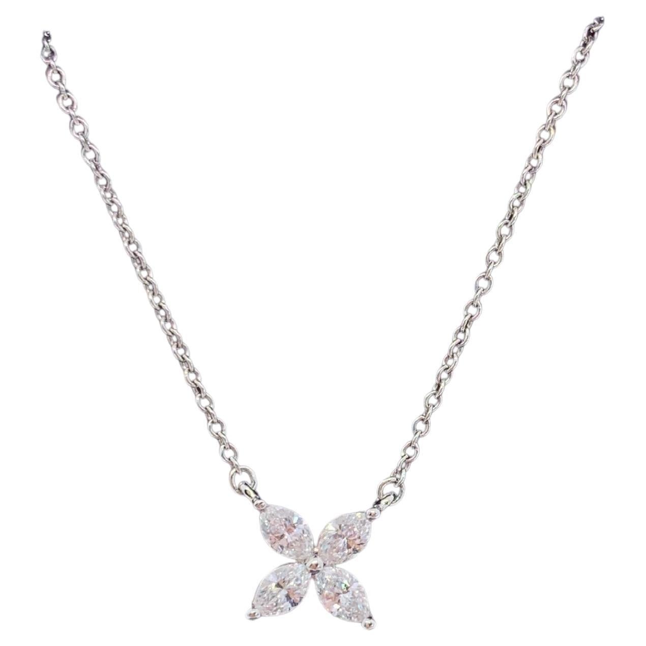 Tiffany & Co. Collar Colgante Victoria Diamante Oro Blanco 18K
