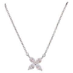 Tiffany & Co. Victoria Pendant Necklace Diamond 18K White Gold