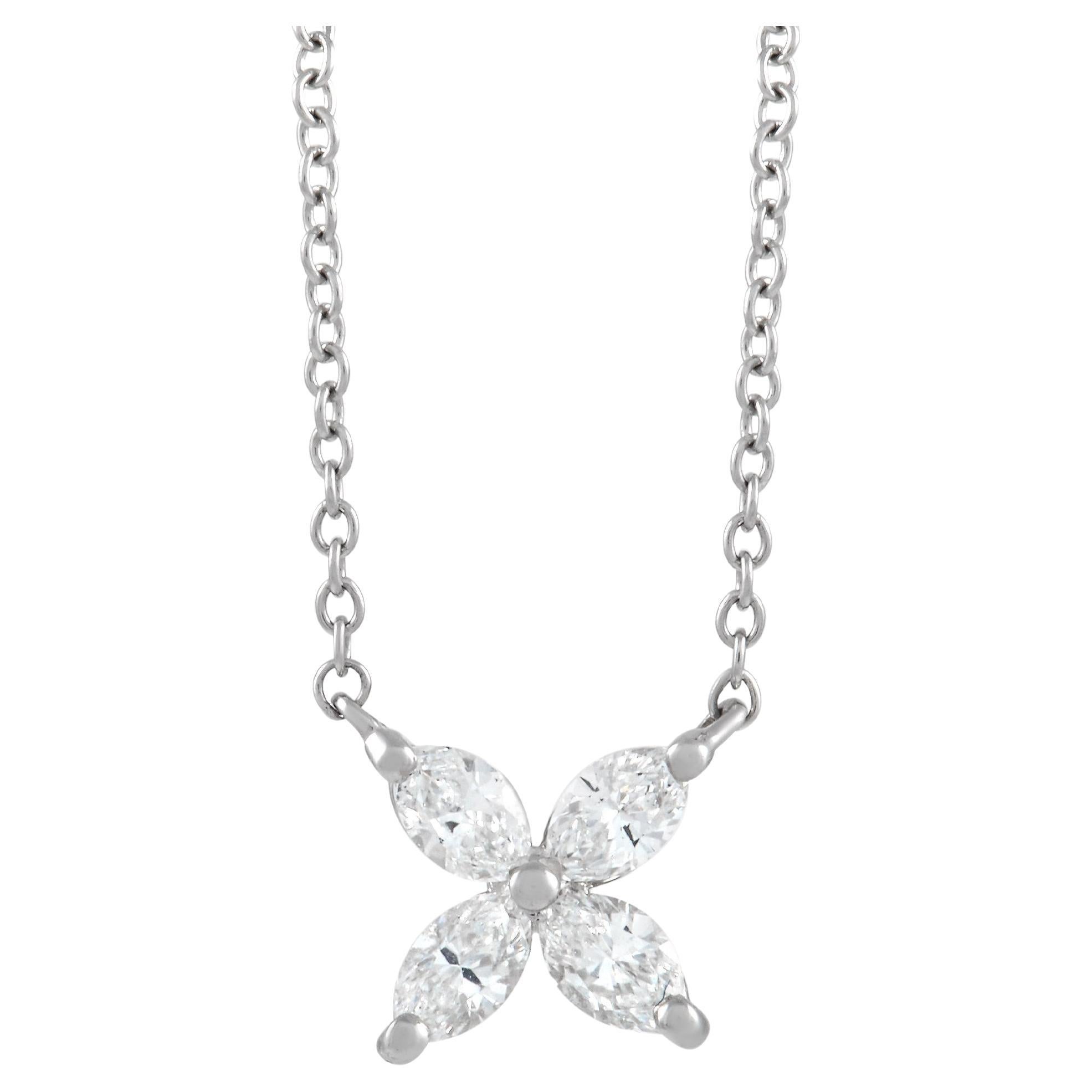 Tiffany & Co. Victoria Platinum 0.32 Ct Diamond Pendant Necklace