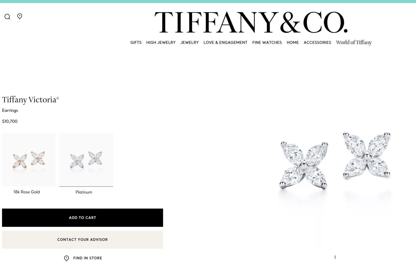 TIFFANY & Co. Orecchini Victoria in platino con diamanti da 0,64 carati in vendita 5