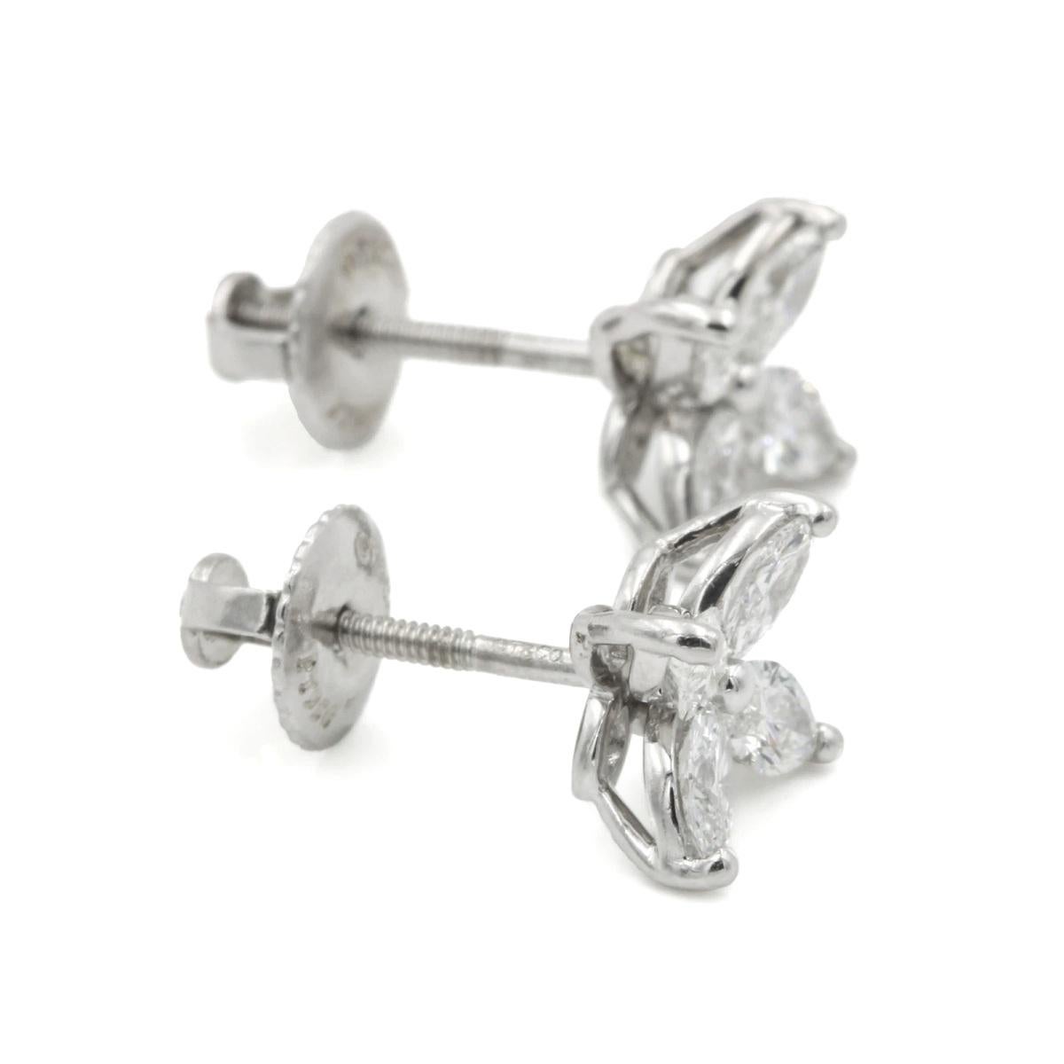TIFFANY & Co. Orecchini Victoria in platino con diamanti da 0,64 carati In condizioni ottime in vendita a Los Angeles, CA